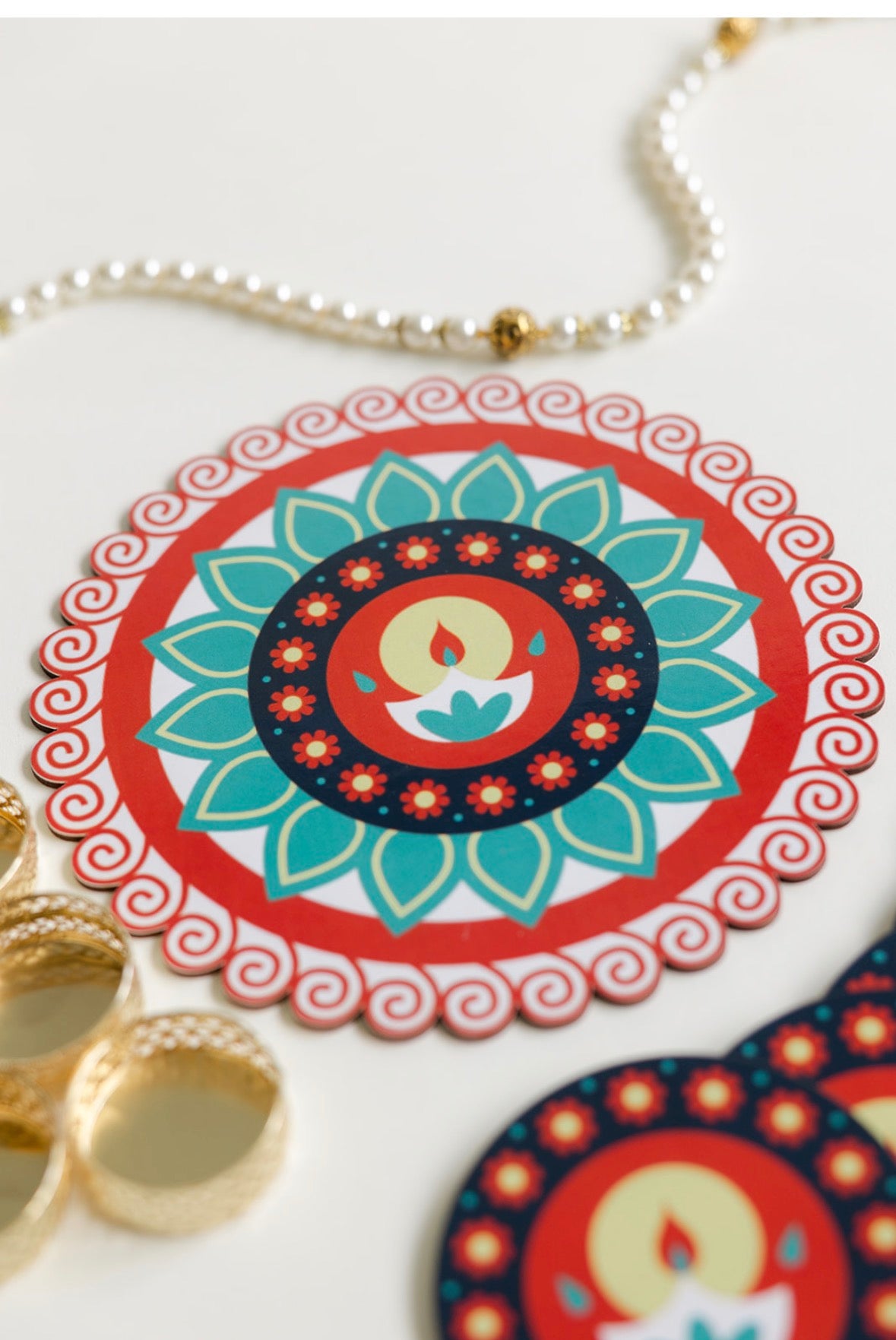 Diya Rangoli Set – Colourful Diwali Table & Home Decoration