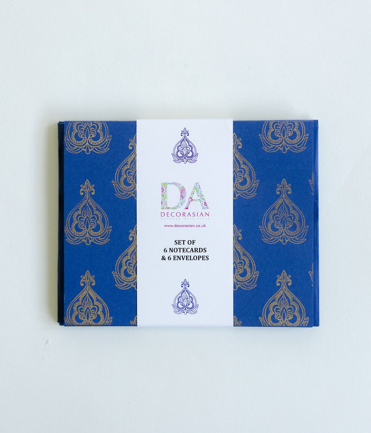 Blue Mughal Leaf Note card Set