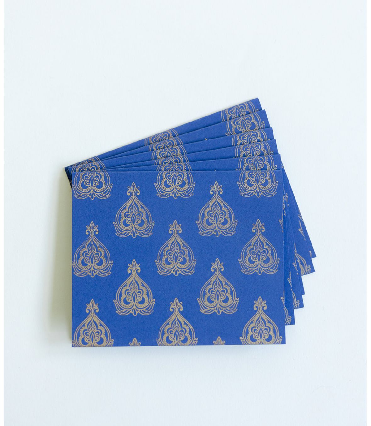 Blue Mughal Leaf Note card Set