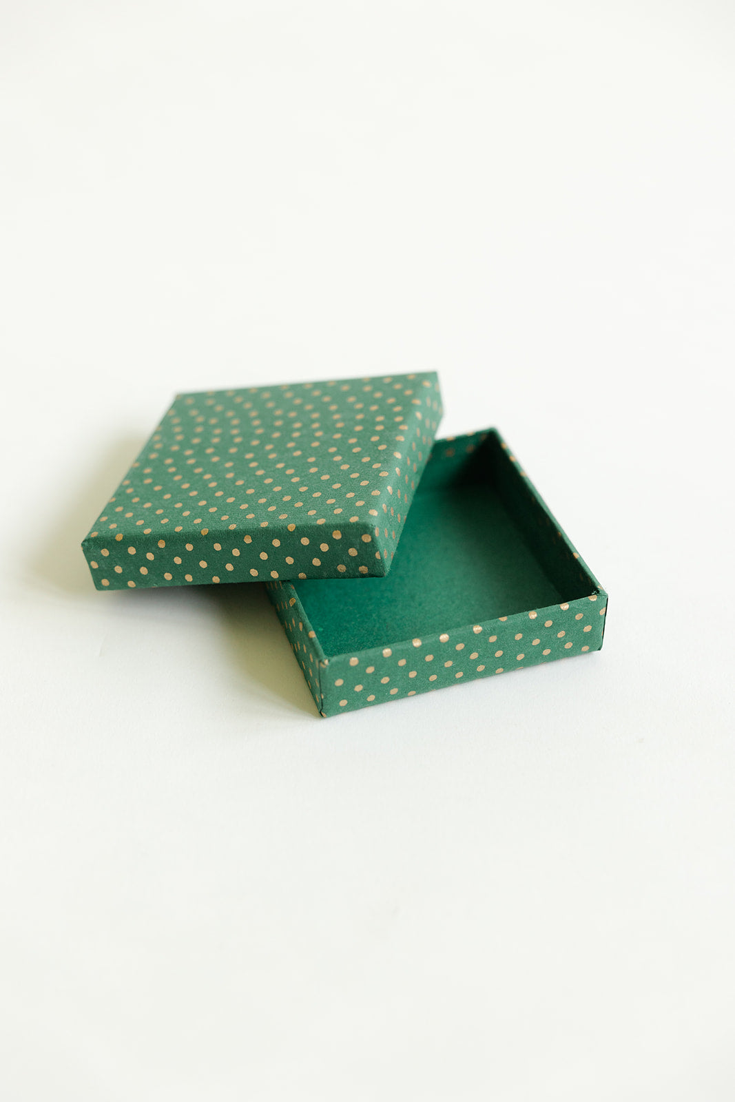 Handcrafted Green Polka Dot Gift Box