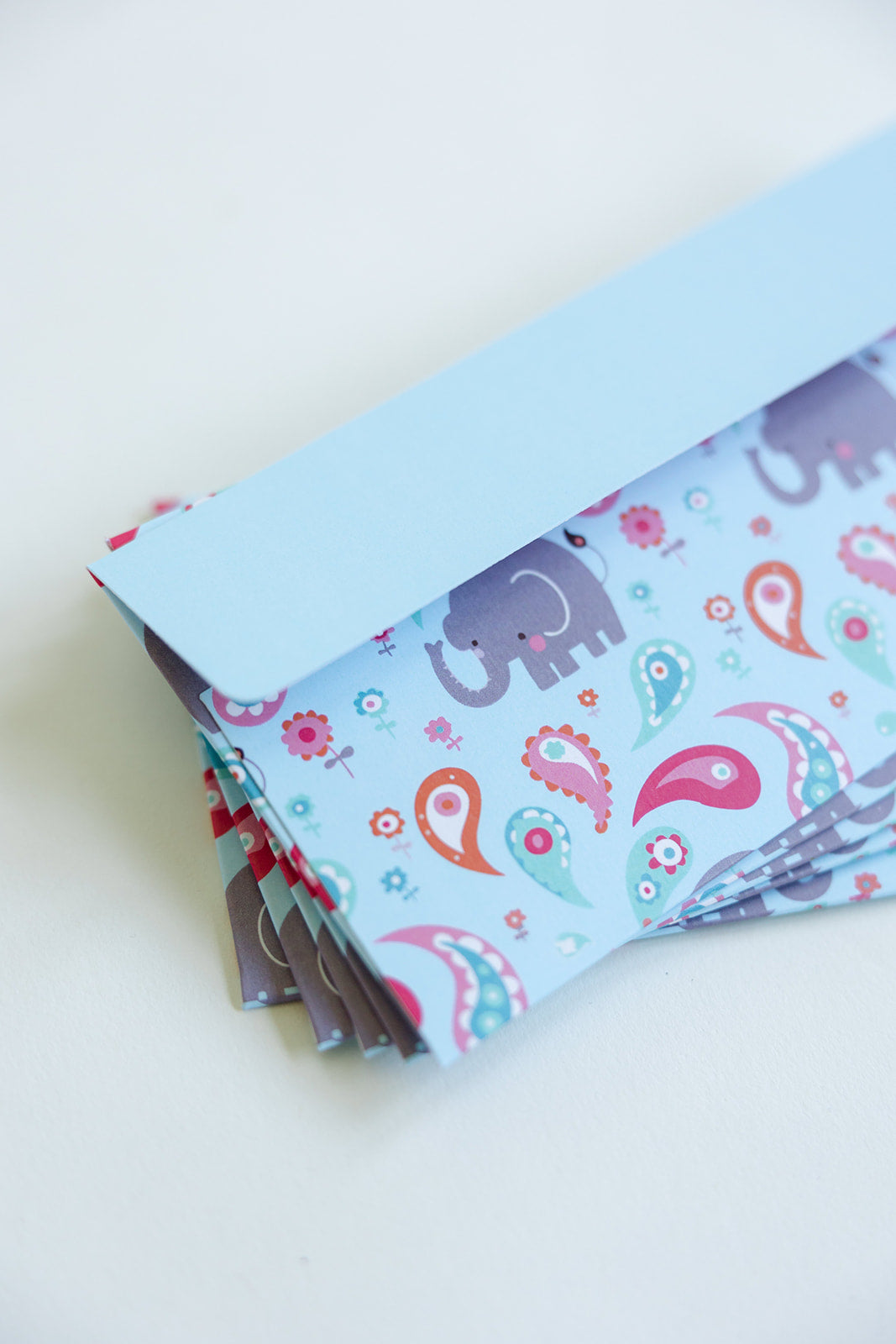 5 Baby Blue Elephant Hatti Money Gift Envelopes