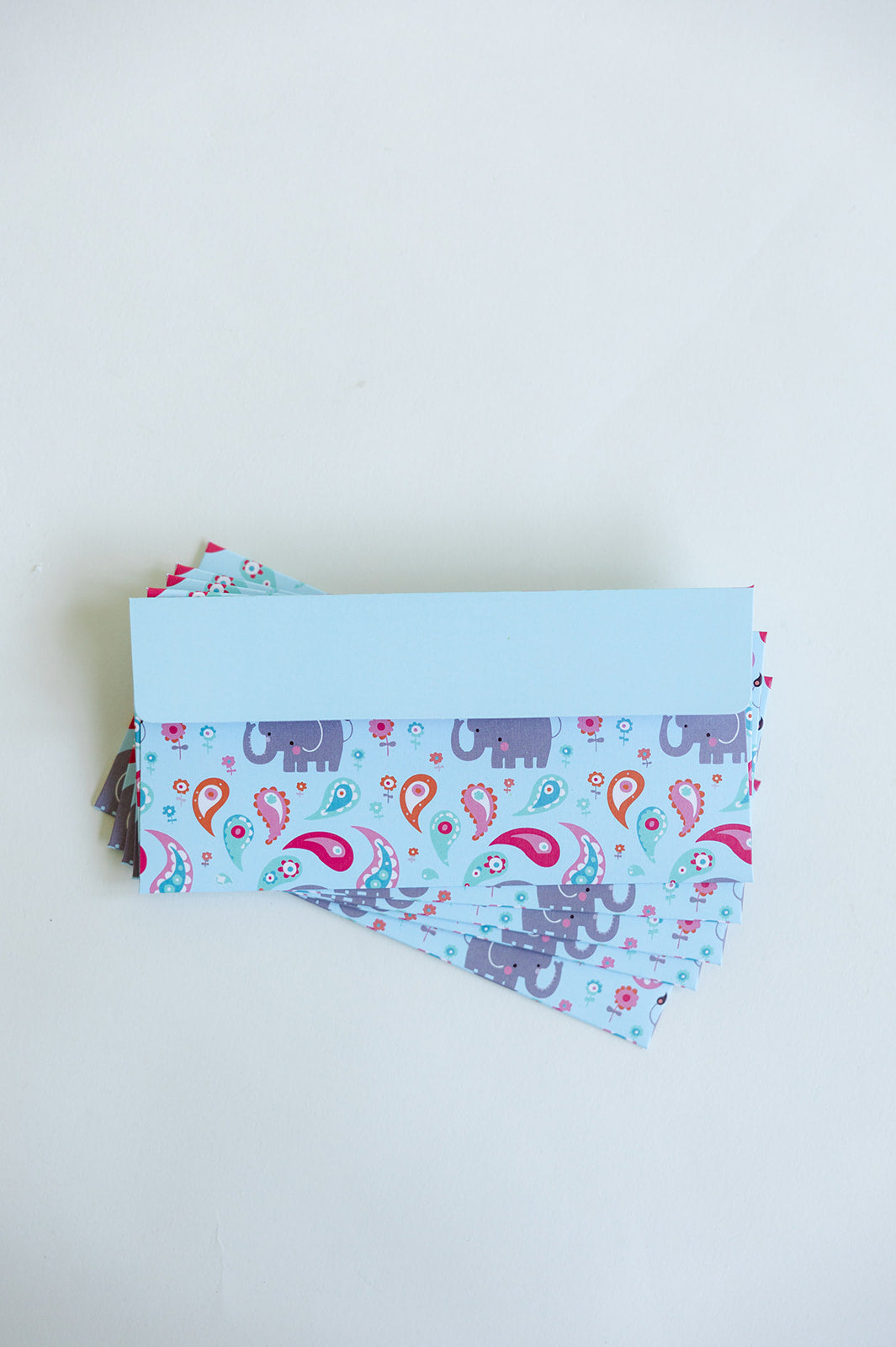 5 Baby Blue Elephant Hatti Money Gift Envelopes