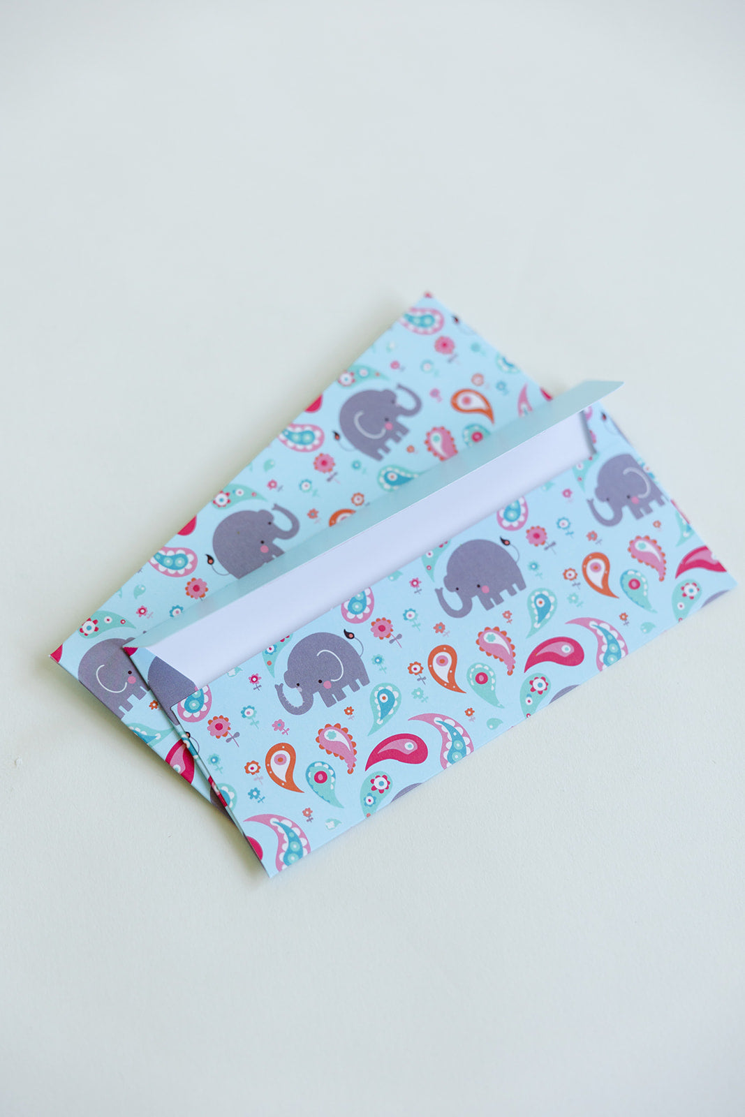 5 Baby Blue Elephant Hatti Money Gift Envelopes