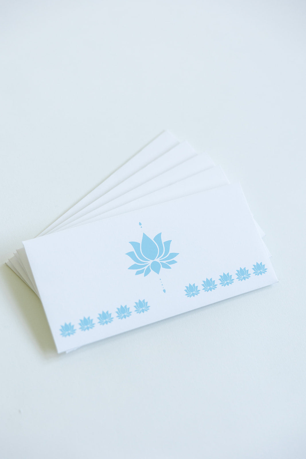 5 Baby Blue Lotus Money Gift Envelopes