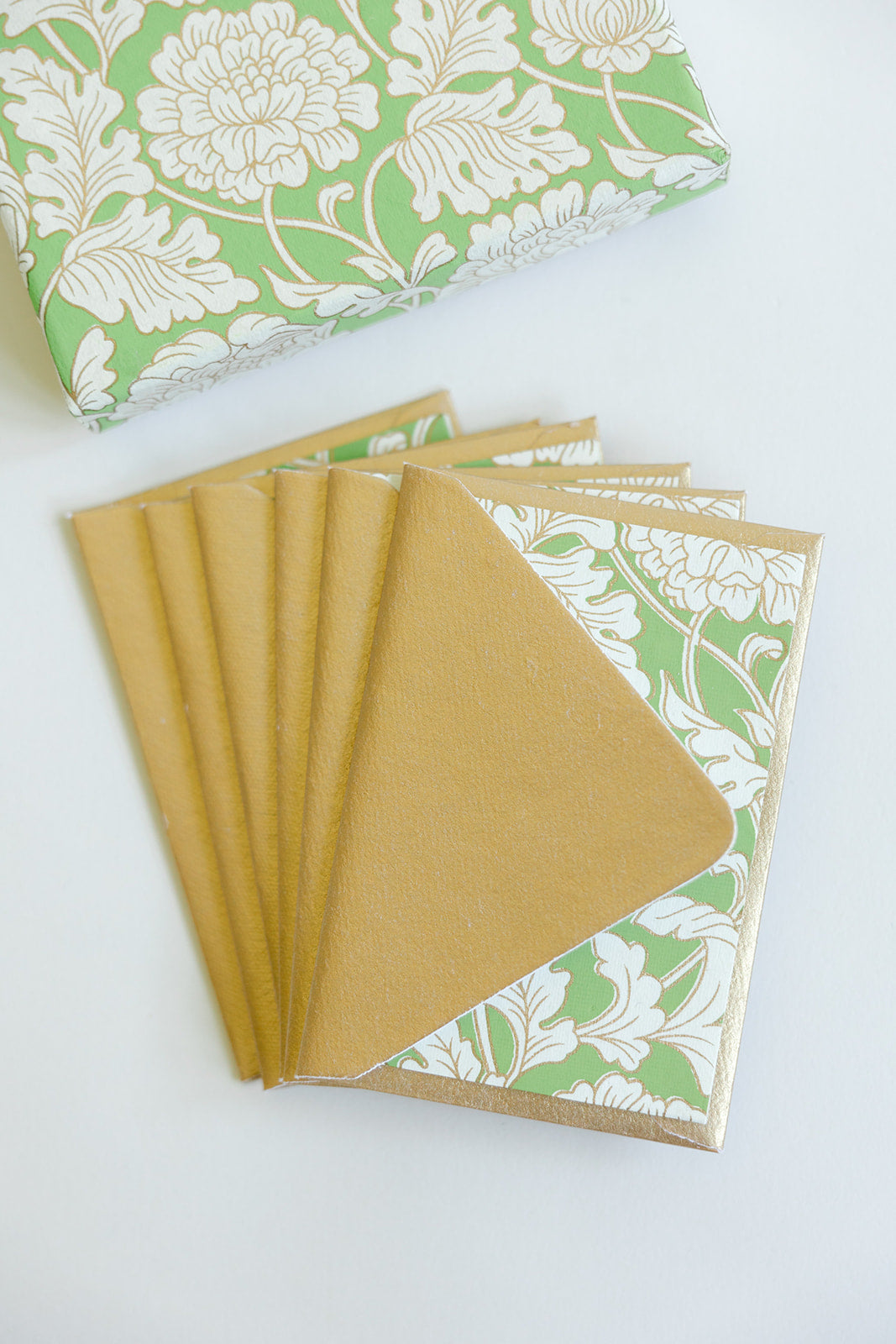 Green Blank Notecards with envelope box set