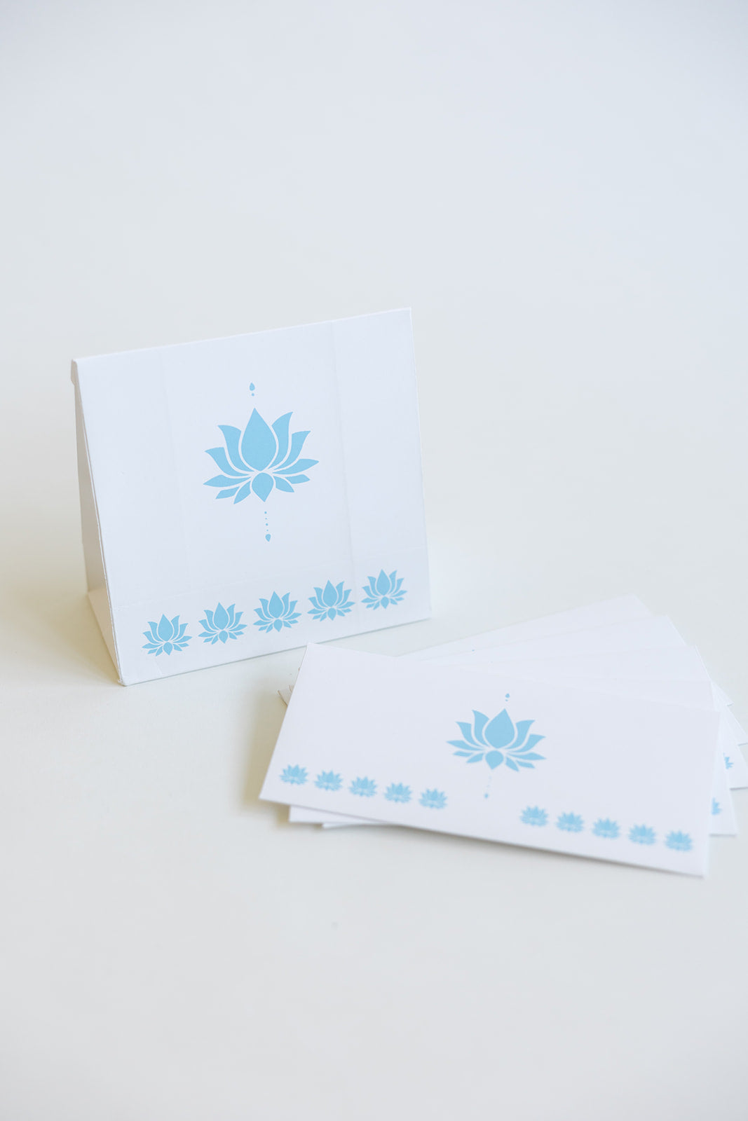 5 Baby Blue Lotus Money Gift Envelopes and 5 Lotus Small Envelope Gift Bag Bundle Set
