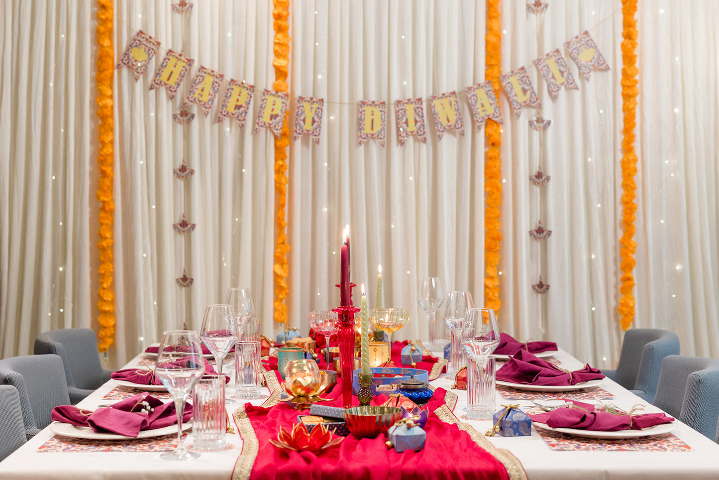 Orange Glass Candle Holder