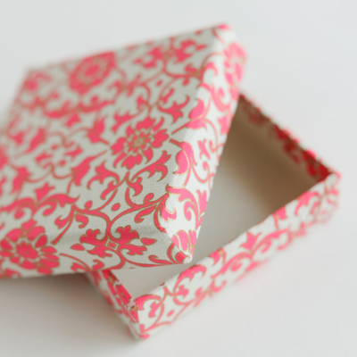 Floral Peach Favour Boxes