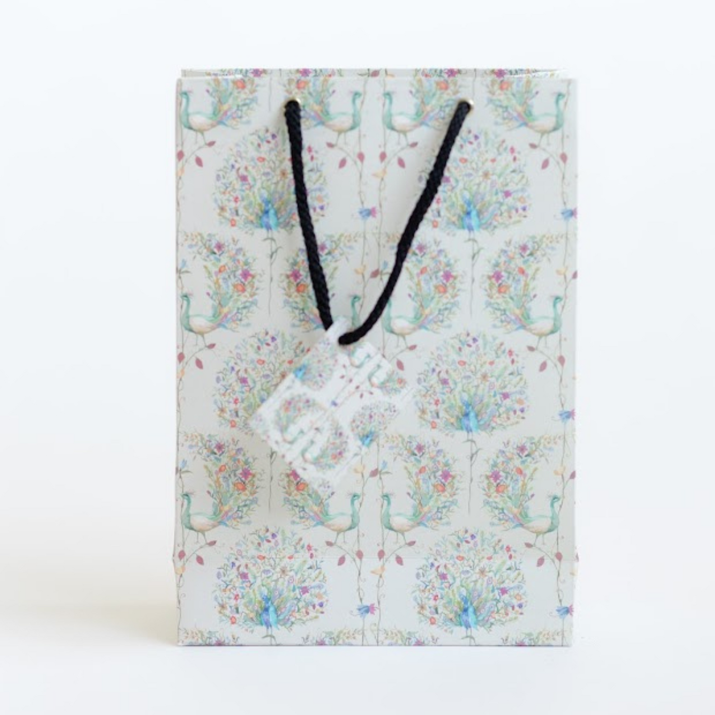Dancing Peacock Ivory Small Gift Bag