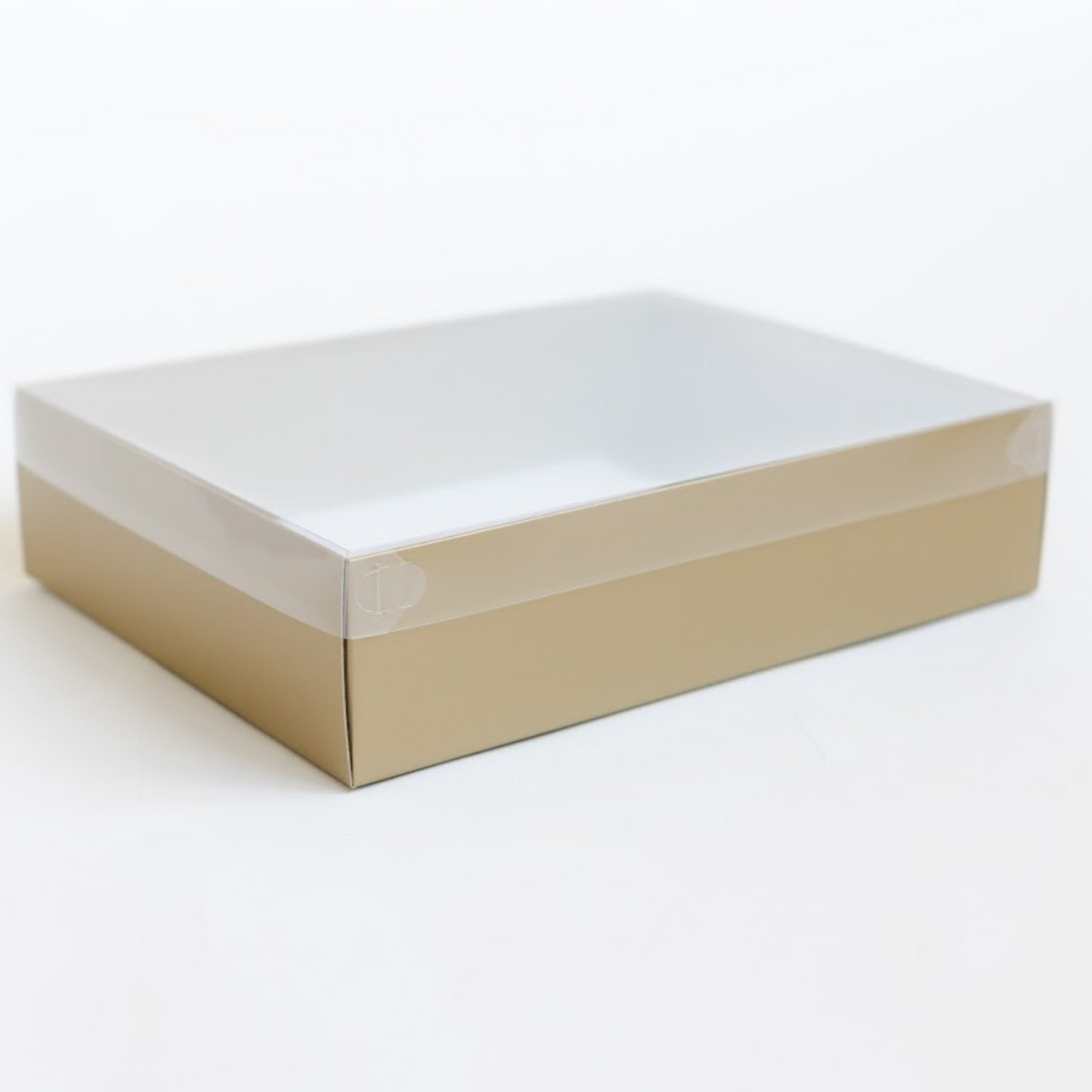 Gold Suit Packaging Clear Lid Box