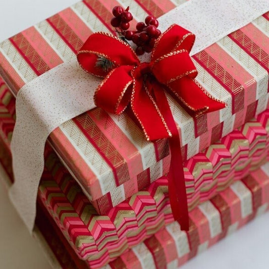 Ananya Red, Coral and Pink Tones of Colour Rectangle Box Nest Set