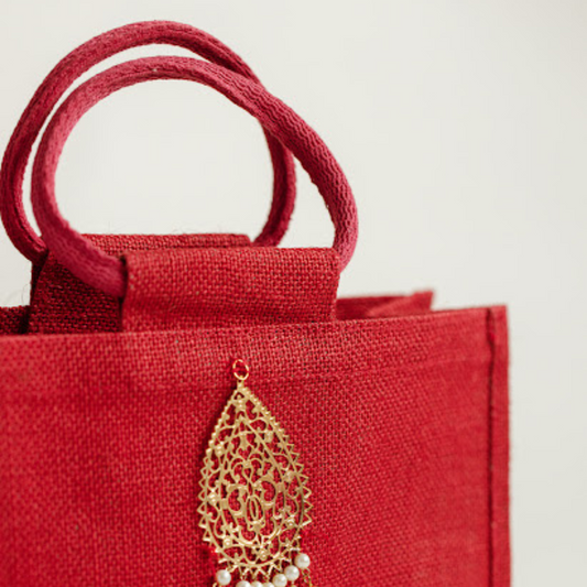 Luxury Cranberry Small and Large Jute Gift Bags