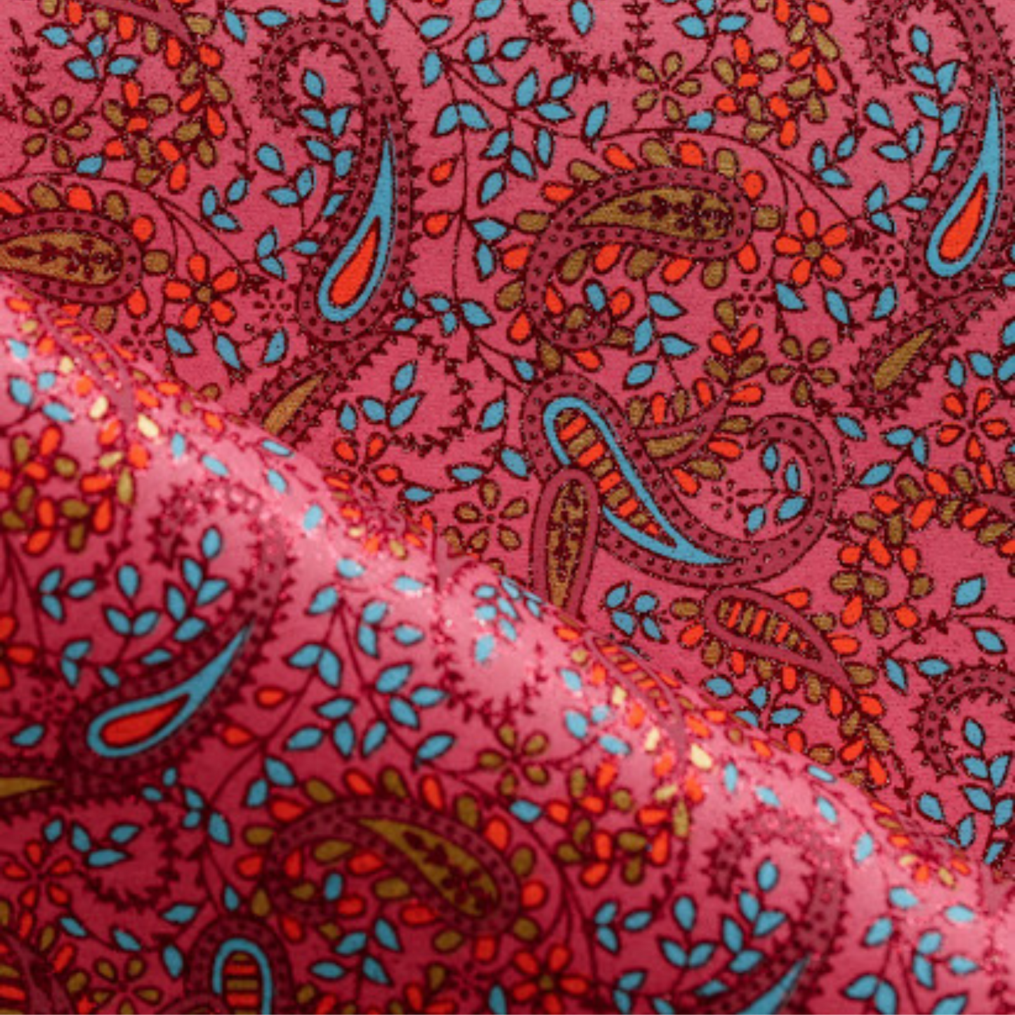 Multi Coloured Pink Paisley Gift Wrap