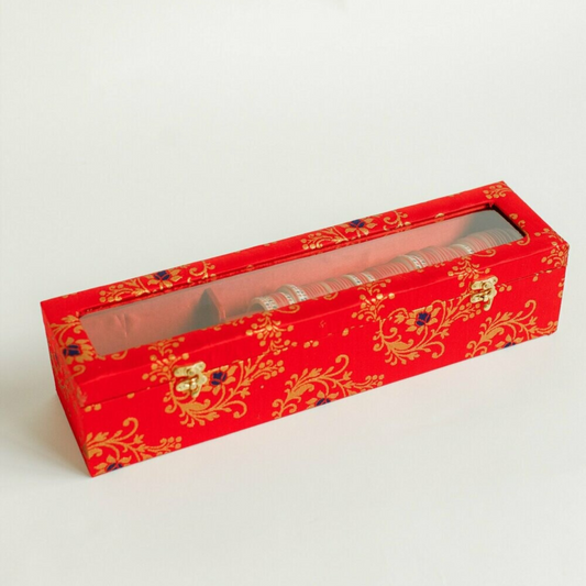 Pushp Red Wedding Chura and khlera Box