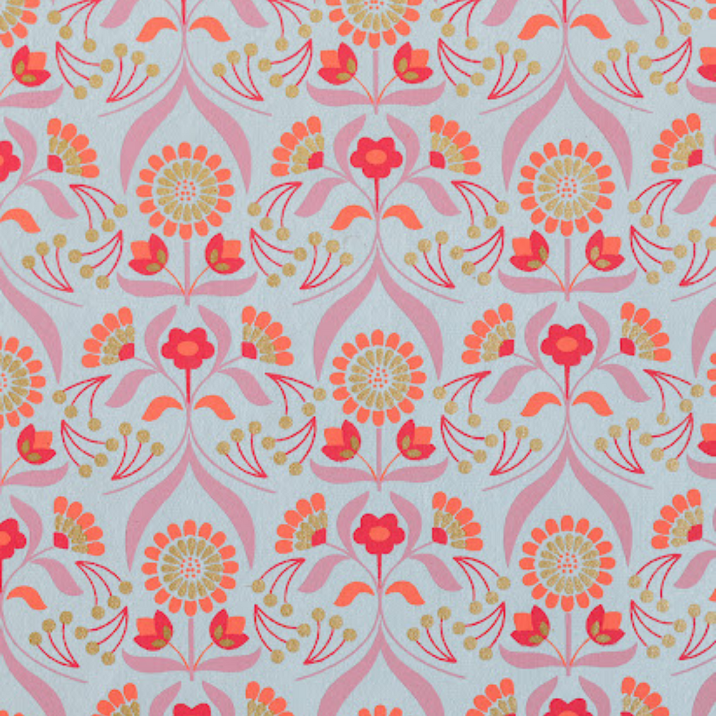 Pink and Orange Flora Luxury Handmade Gift Wrap