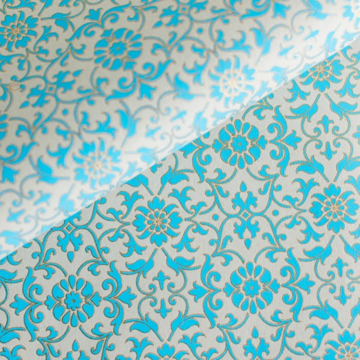 Eco friendly Floral Blue with hints of Gold Luxury Handmade Gift Wrap