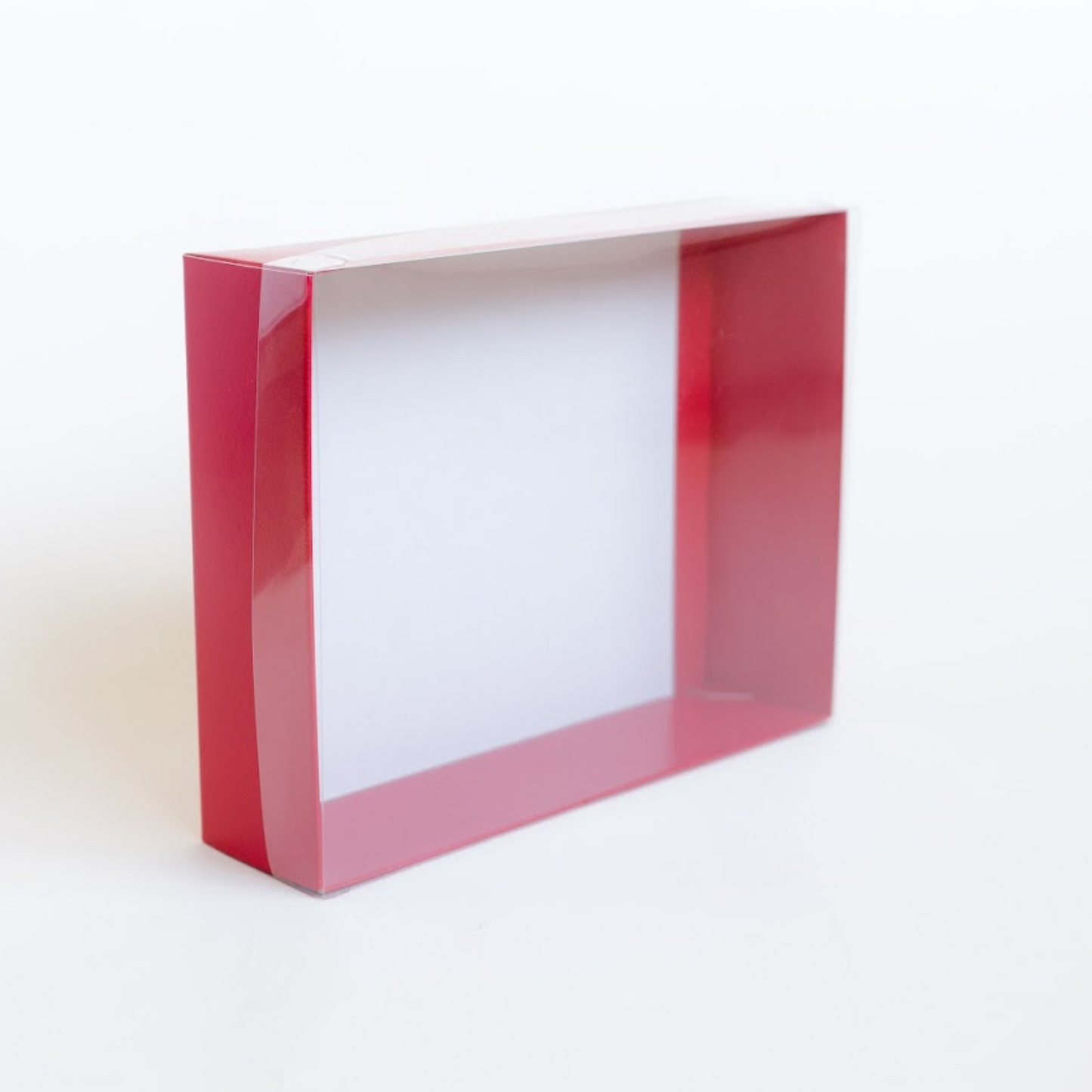 Red Suit Packaging Clear Lid Box