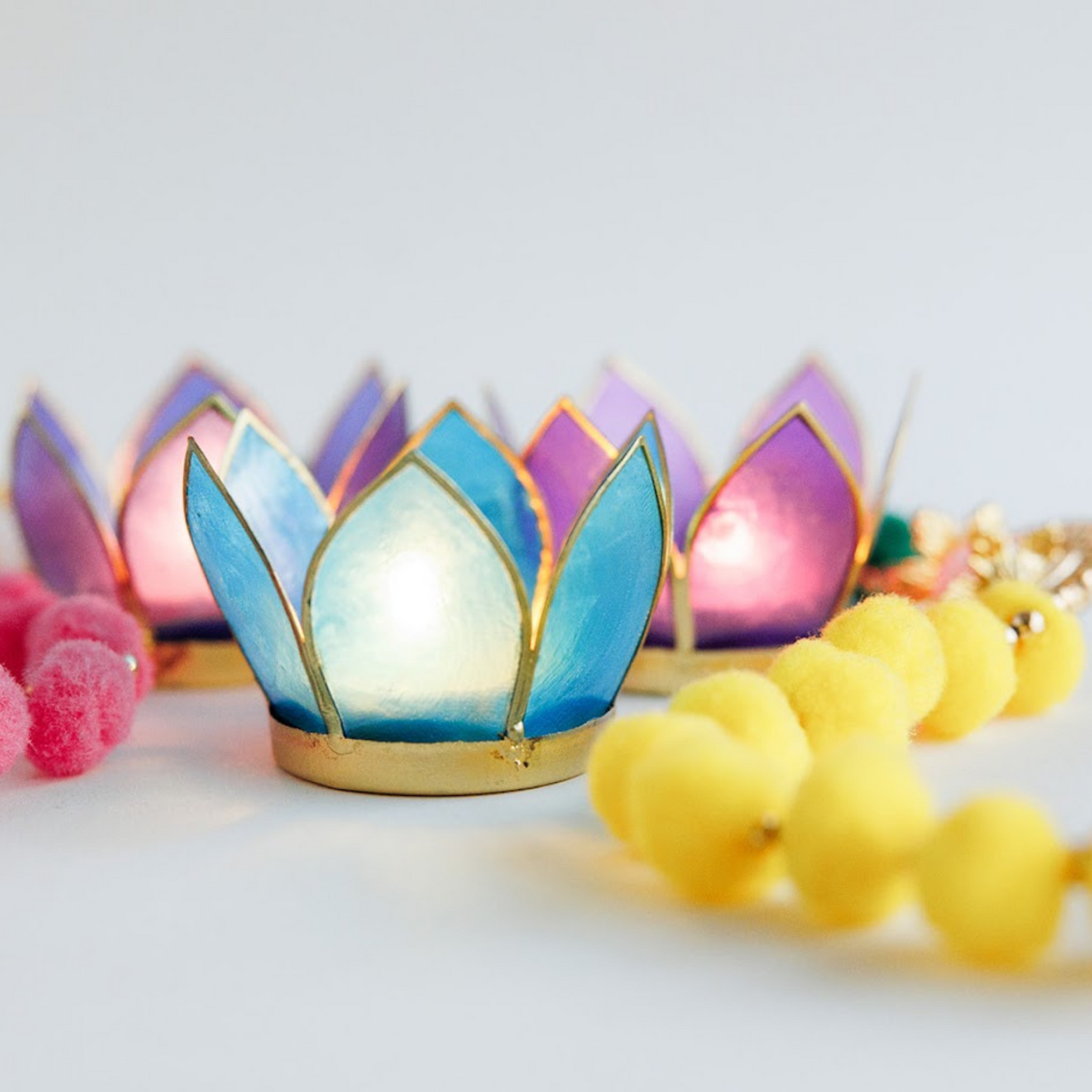 Diwali Mini Multi Coloured Tea Light Holders