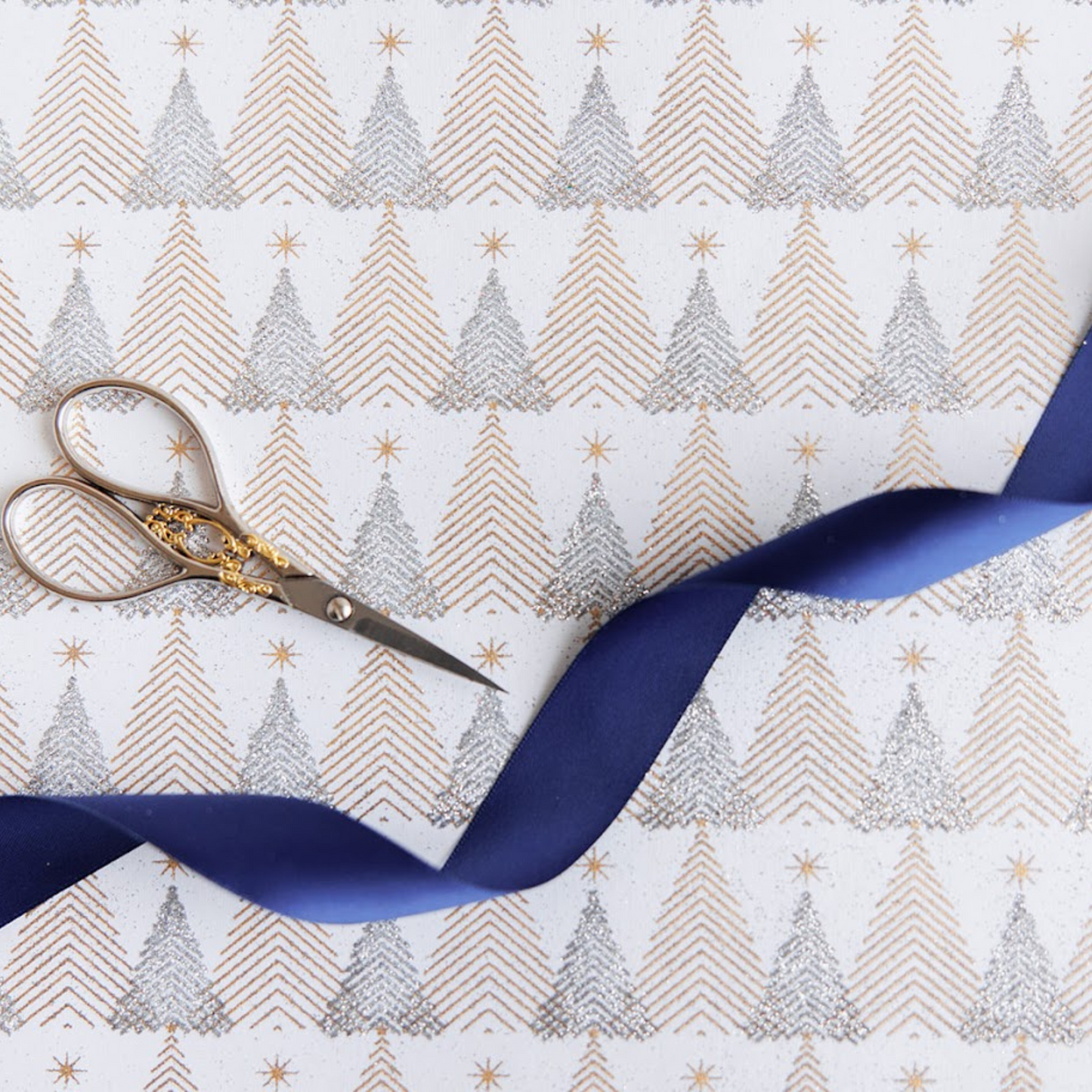 Christmas Tree Silver Luxury Gift Wrap