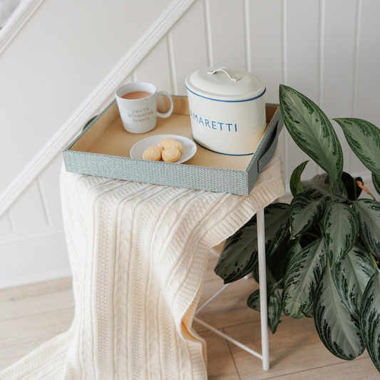 Azar Powder Green Shimmer Hamper Tray Set