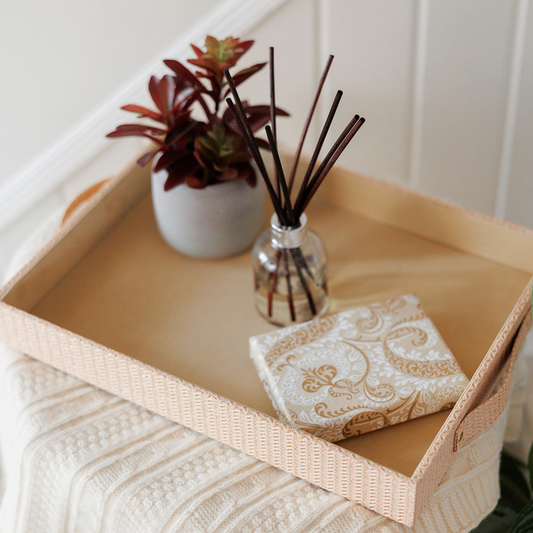 Azar Gold Shimmer Hamper Tray Set