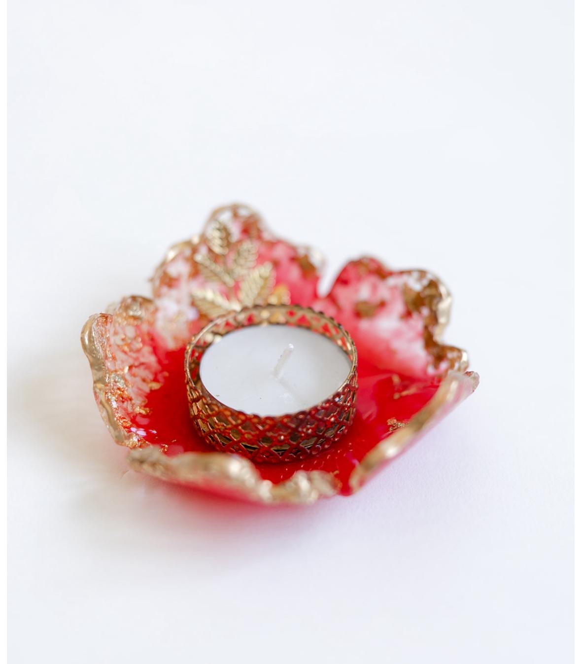 Red Diwali Tealight Holder (Festive Glow)