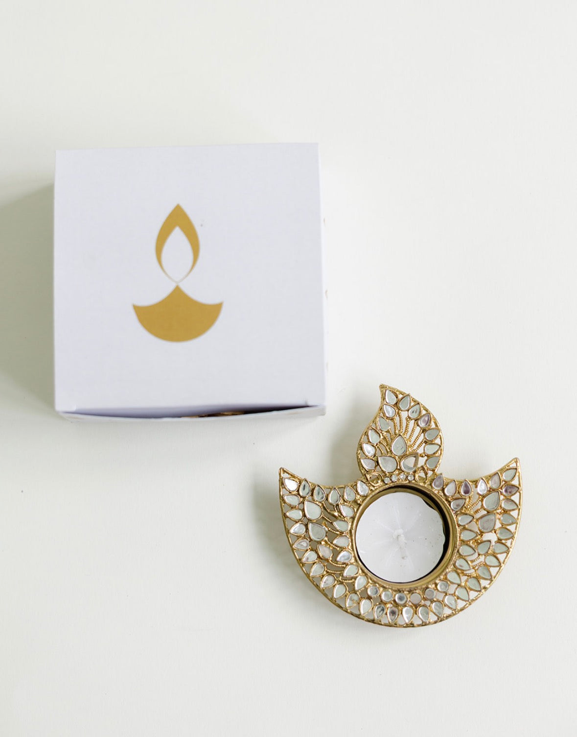 Mirror Diya Tea Light Holder