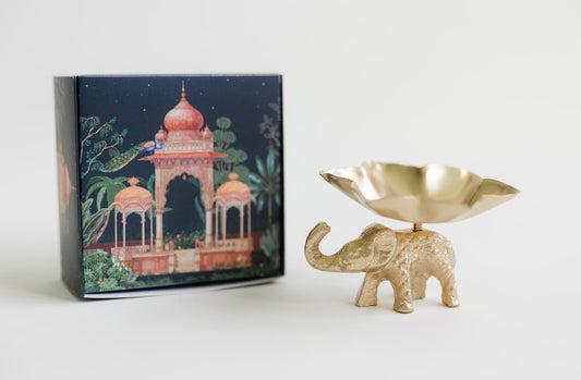 Gold Elephant Tealight Holder