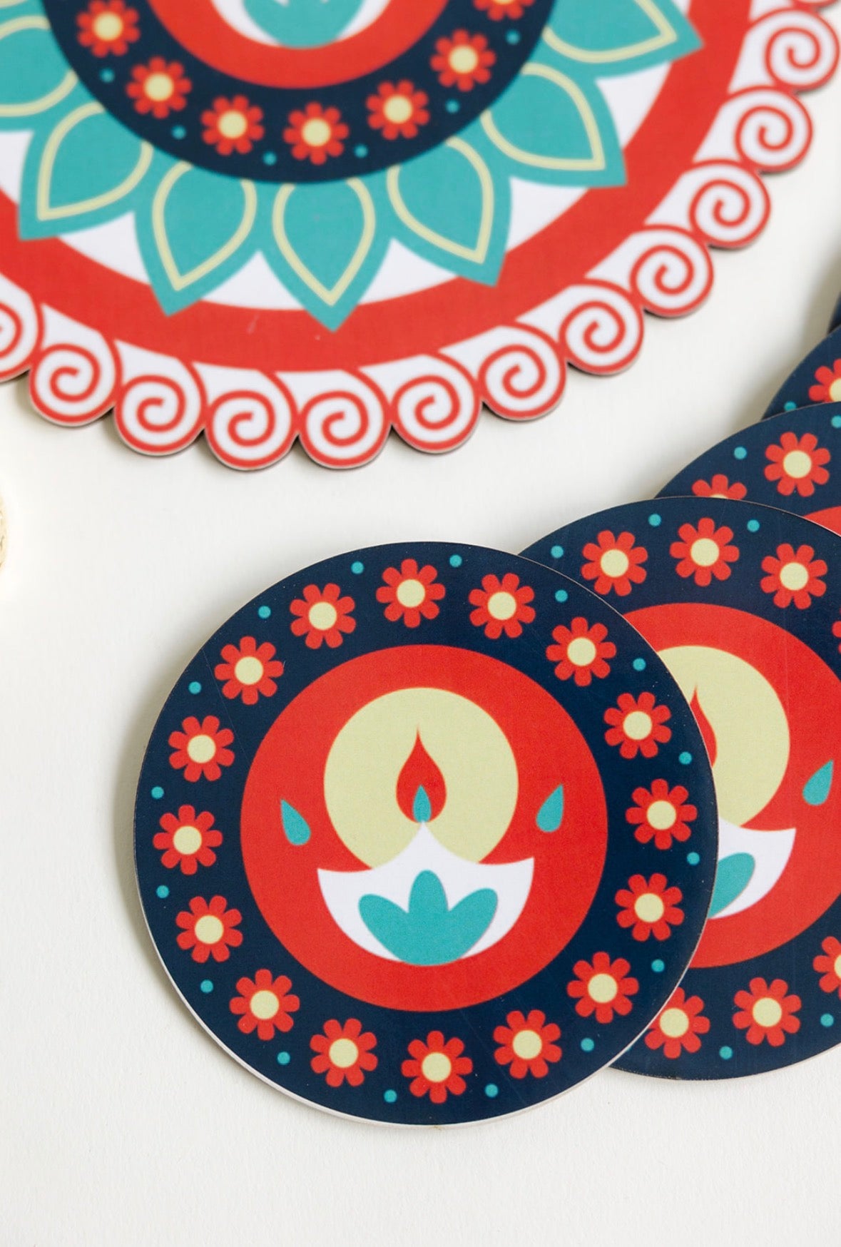 Diya Rangoli Set – Colourful Diwali Table & Home Decoration