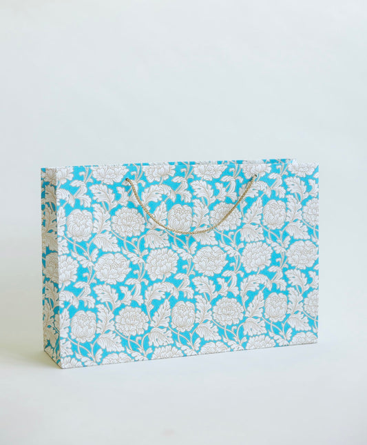 Turquoise Floral Gift Bag