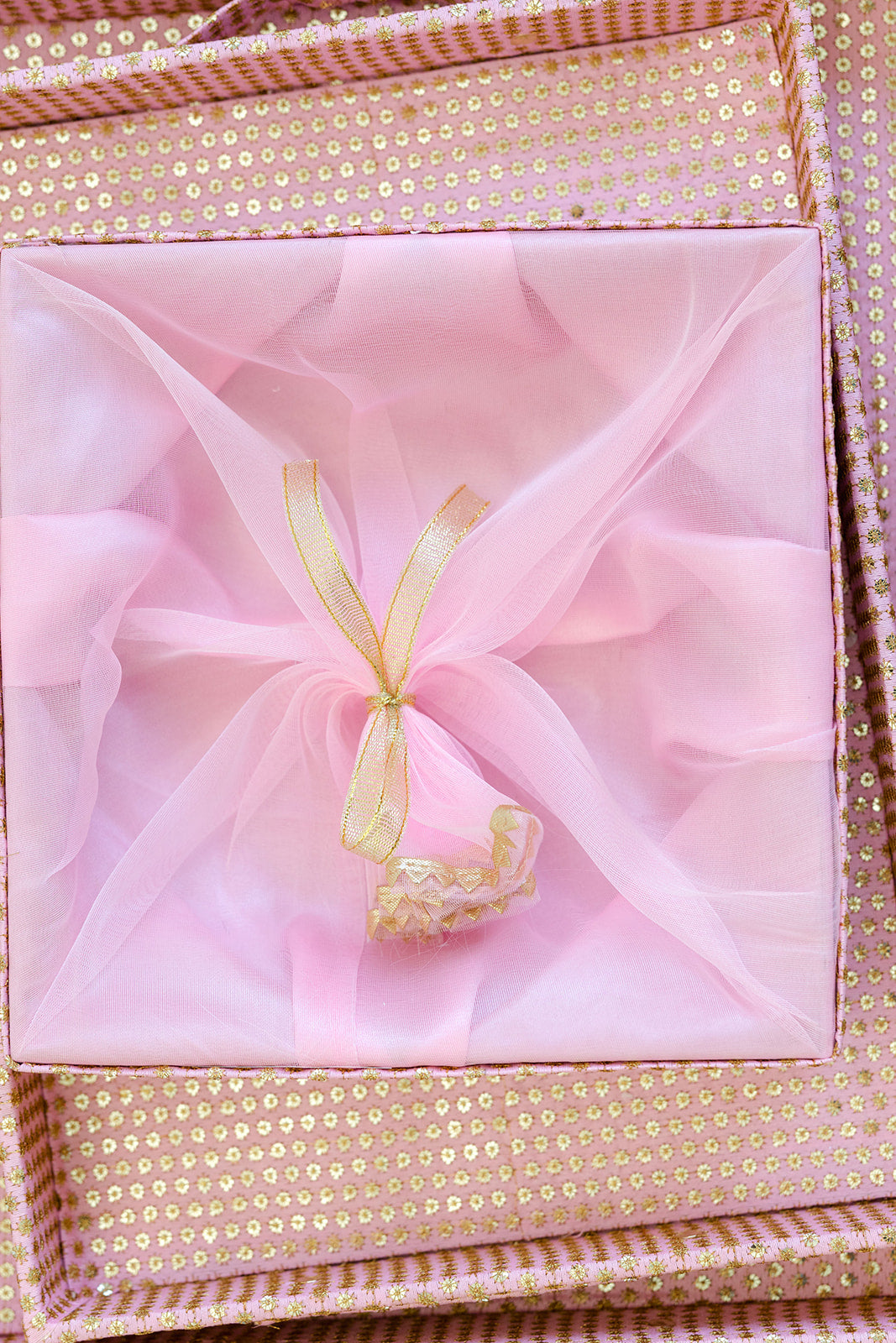 pink indian sqaure hamper basket for gifting