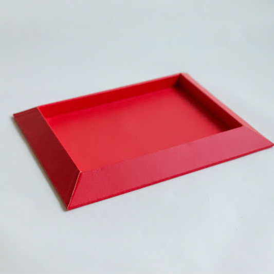 Red Leatherette Hamper Tray- Large Size