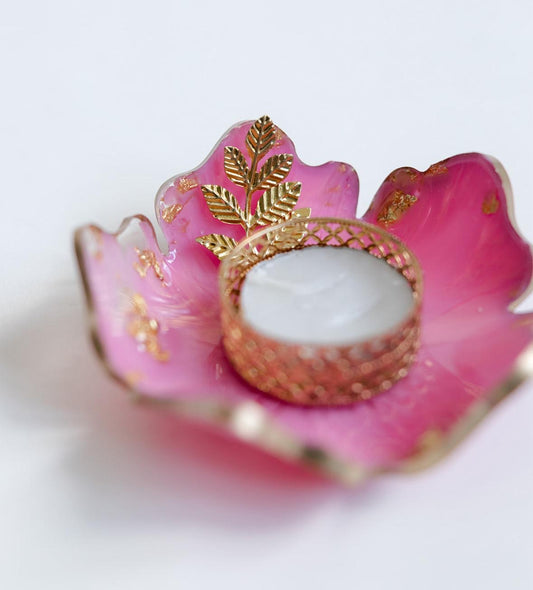 Pink Diwali Tealight Holder (Soft & Luxurious)