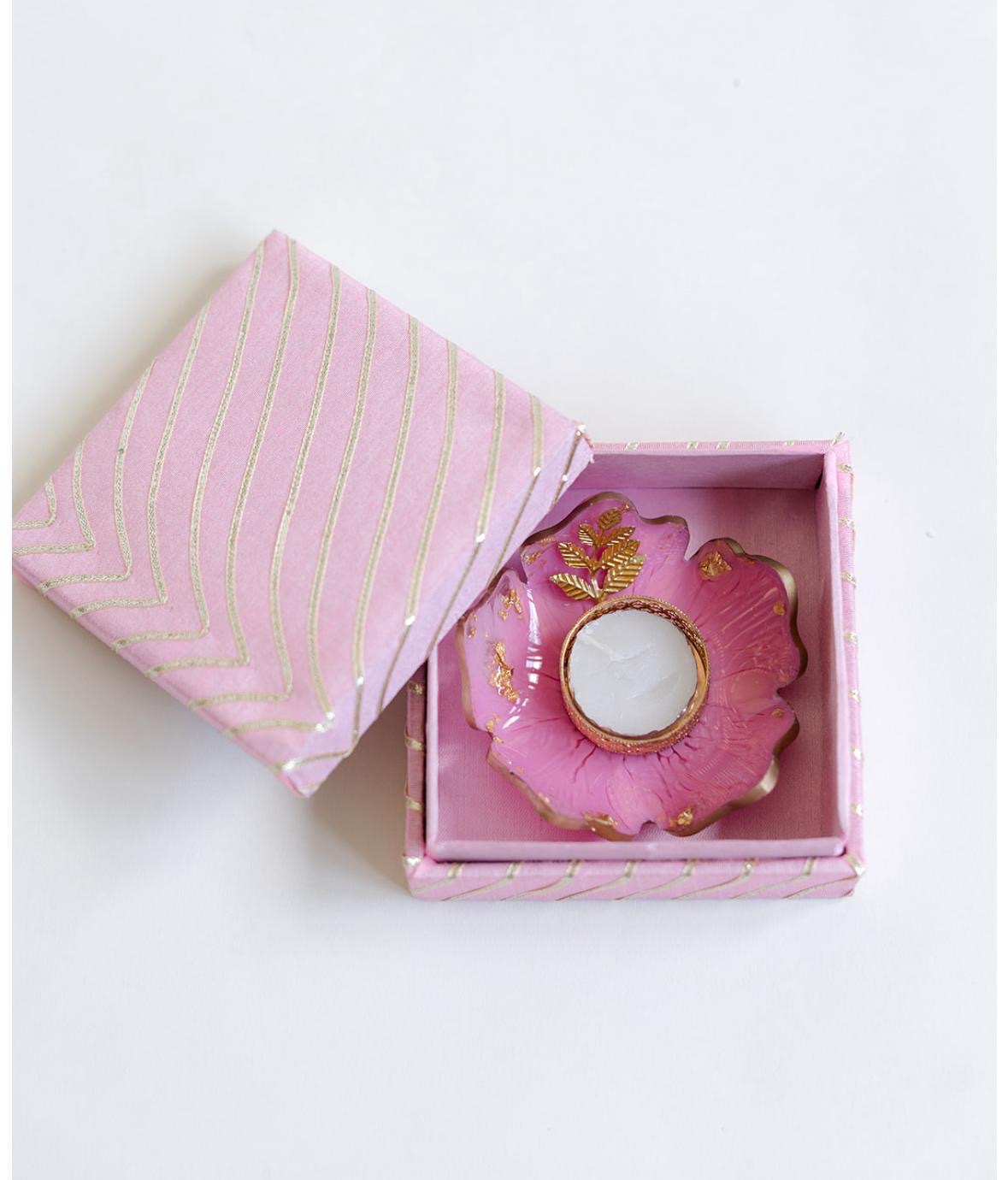 Pink Diwali Tealight Holder (Soft & Luxurious)