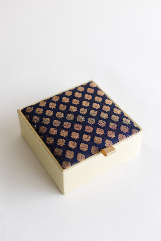 Navy and Brocade Silk Gift Box