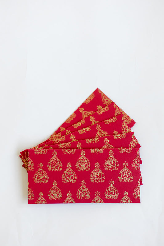 5 Mulghal Leaf Shugun Money Gift Envelopes 7 Colours Available