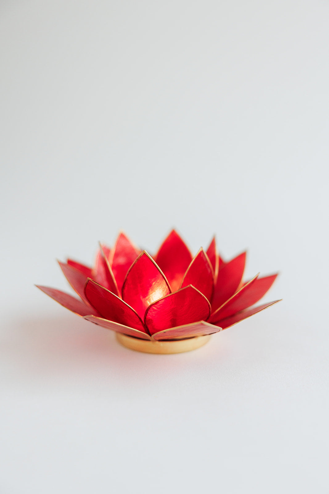 Red Lotus Tea Light Holder
