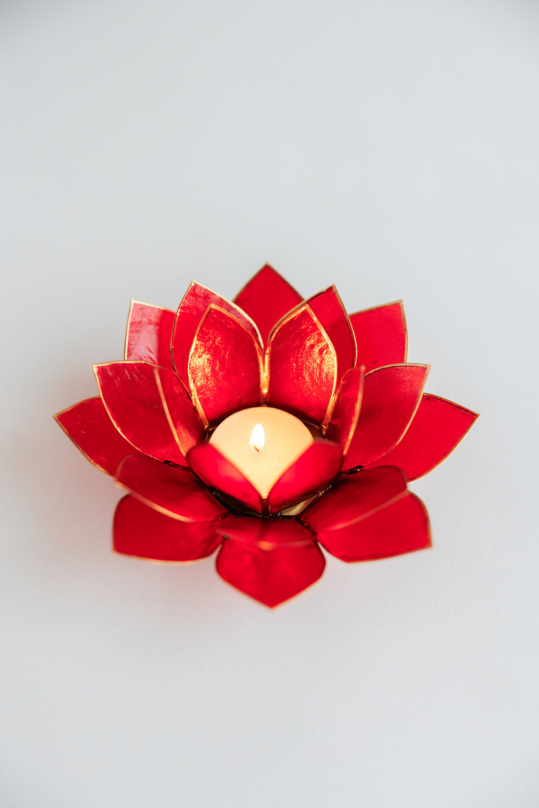 Red Lotus Tea Light Holder