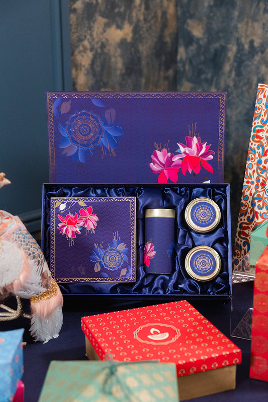 Navy Blue Hamper Jar Set and Gift box