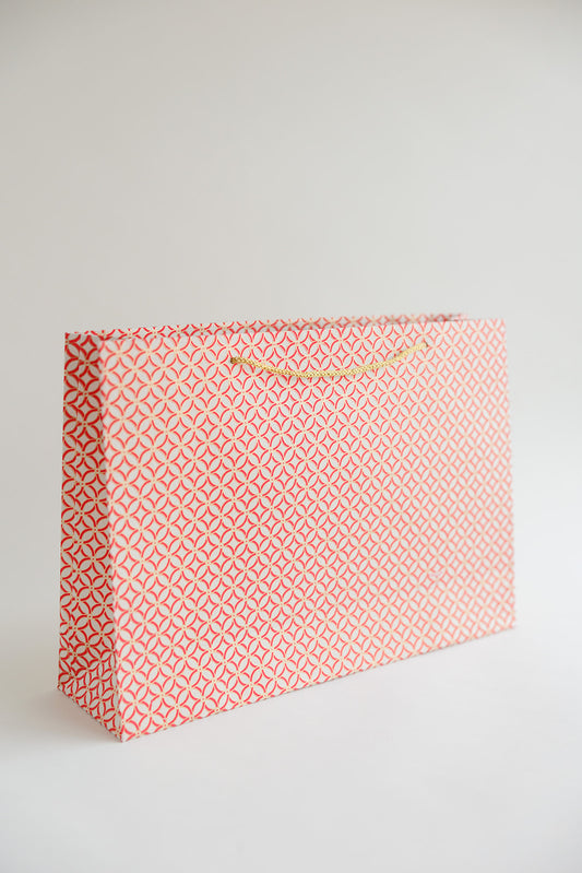 Geo Red Large Gift Bag