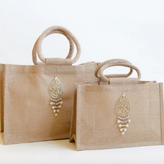 Luxury Beige Small and Large Jute Gift Bags