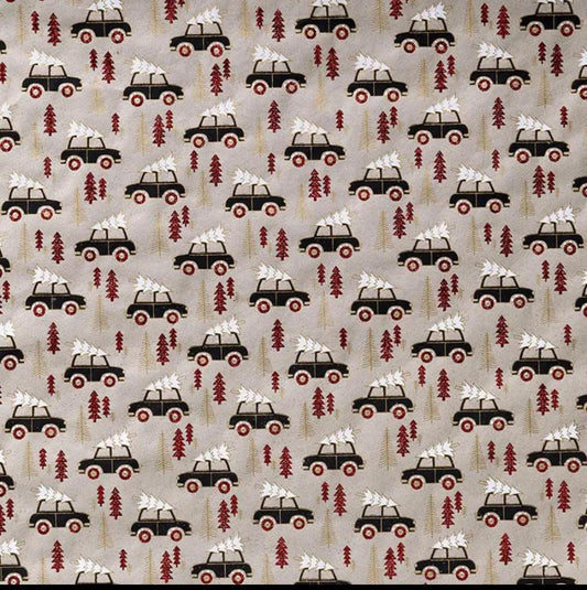 Christmas Cars and Christmas Tree Luxury Gift Wrap