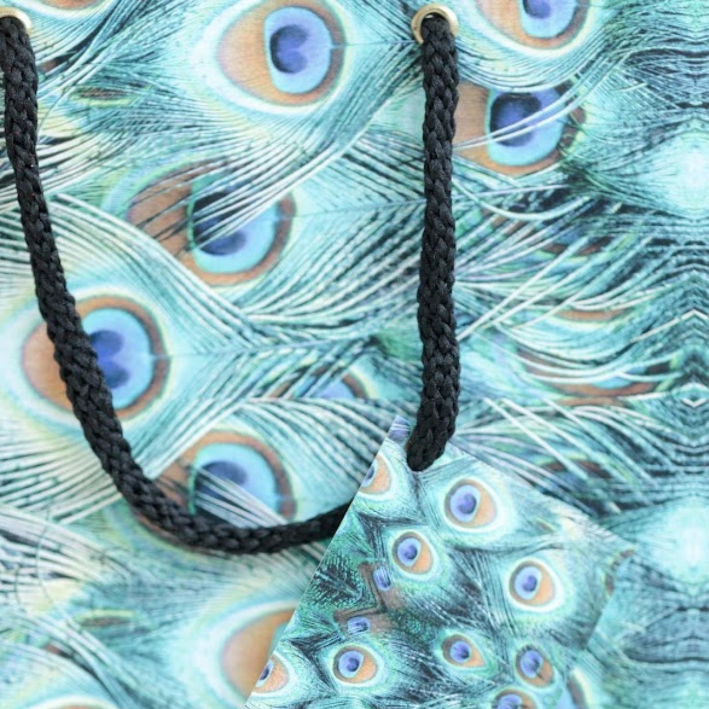 Peacock Feathers Blue Small Gift Bag