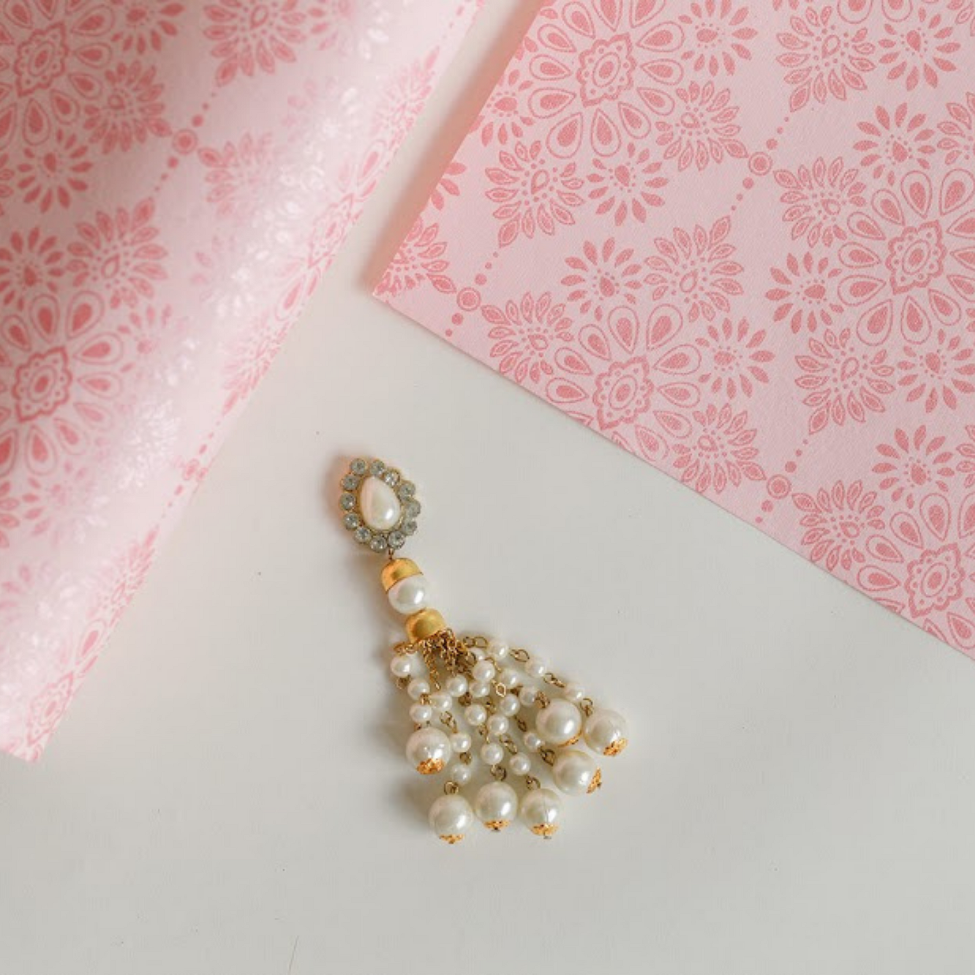 Kundan Pink Wedding Baby shower Luxury Handmade Gift Wrap