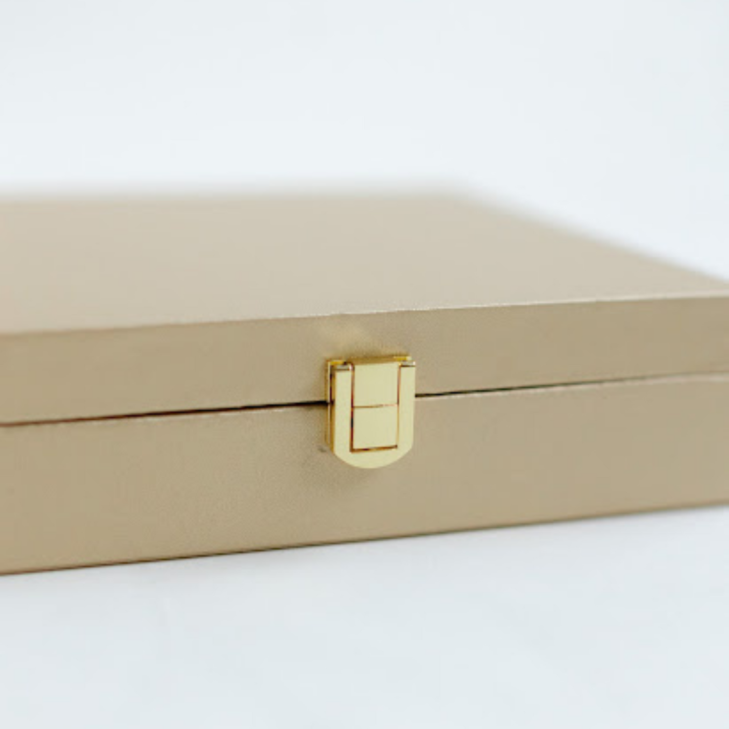 Gold Leatherette Gift Box  gold jewellery box