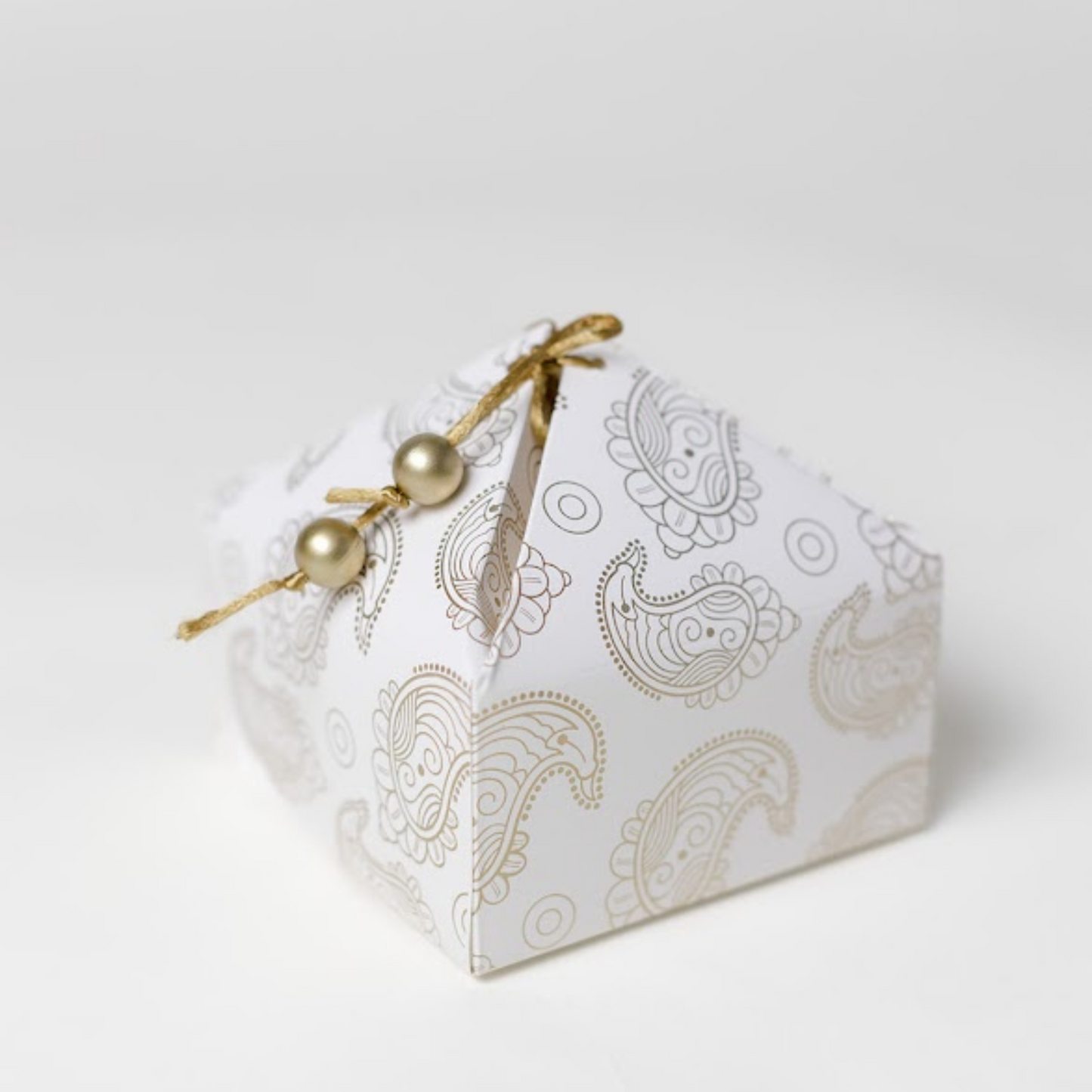 Paisley White and Gold Gift Box