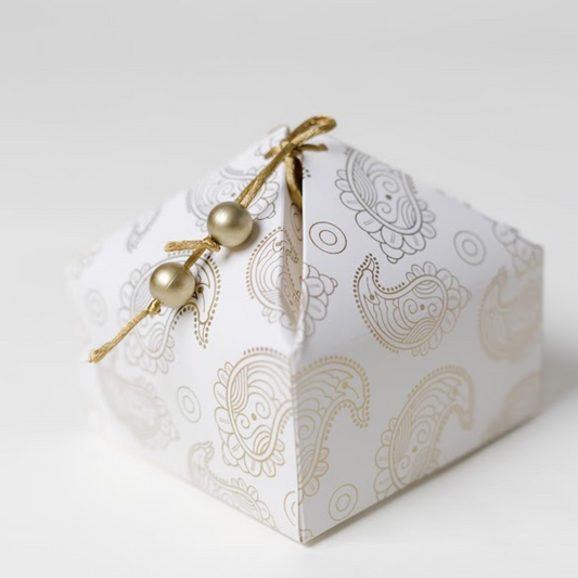 Paisley White and Gold Gift Box
