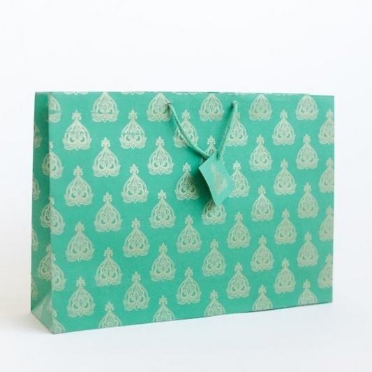 Green Mughal Leaf Large Gift Bag