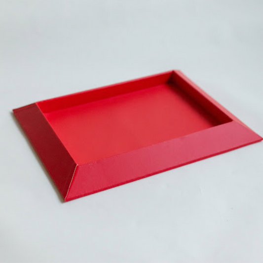 Red Leatherette Hamper Tray- Small Size