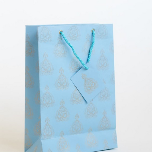 Blue Mughal Leaf Small Gift Bag